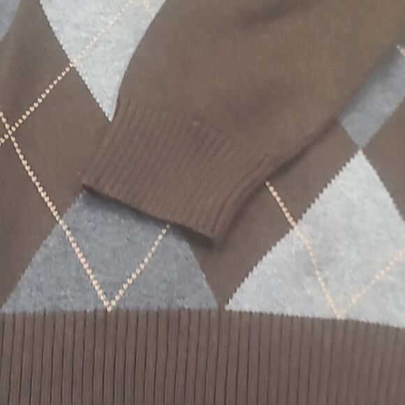 TOMMY HILFIGER NEW MOCK NECK WAFFLE KNIT BROWN SWEATER MEDIUM - Picture 3 of 7